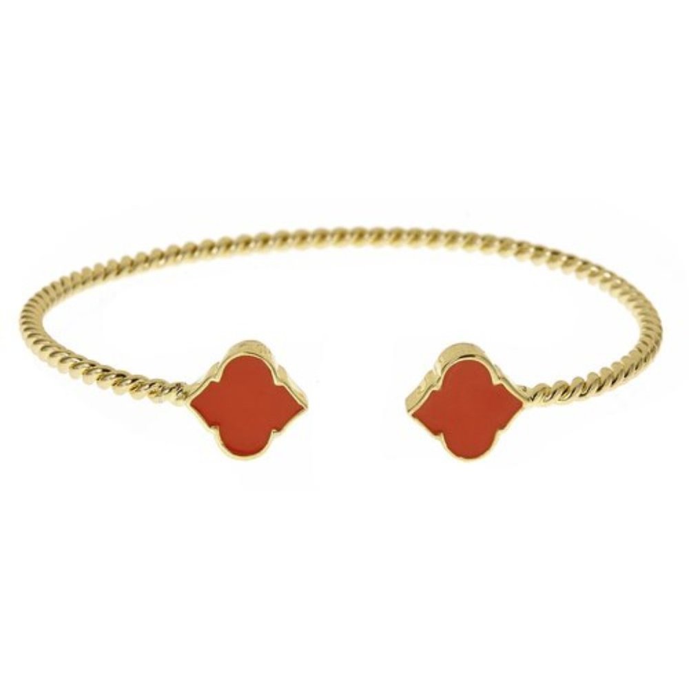 Baby Spade Gold Plated Orange Enamel Bracelet